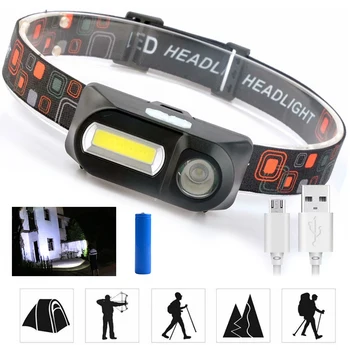 

Portable LED Headlamp 3 Modes USB Rechargeable Camping Head Lamp Fishing Headlight Working Flashlight Torch For Outdoor