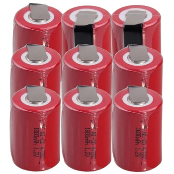 

yeckpowo 9 pcs 4/5SC batteries power tools battery SUBC rechargeable batterie 1800mah nicd 1.2v color random