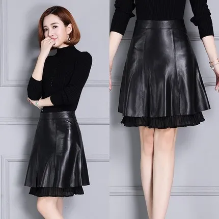 

Лидирующий бренд, новинка, праздничная юбка из кожи с принтом из овечьей кожи юбка K104-1 высокого качества