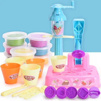 

Ice Cream Machine Clay Mold Tool Set Children Toy Skin Mud Handmade Nontoxic Clay Pretend Play Dough Toys Developmental