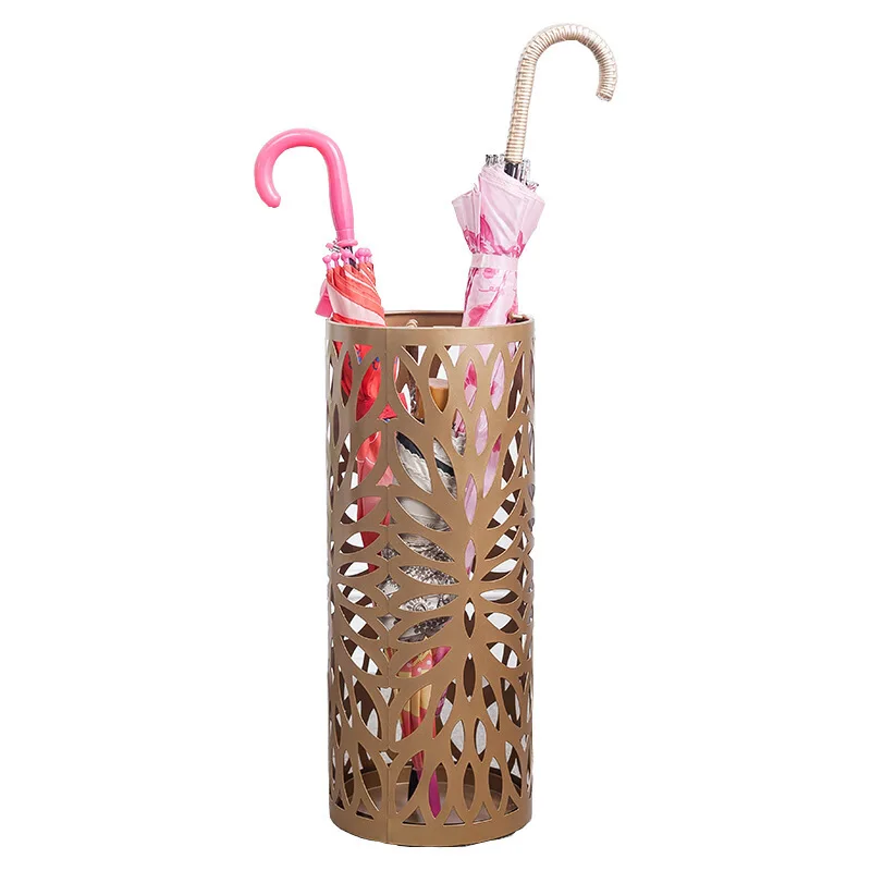 Iron umbrella bucket home foyer round umbrella stand with water storage