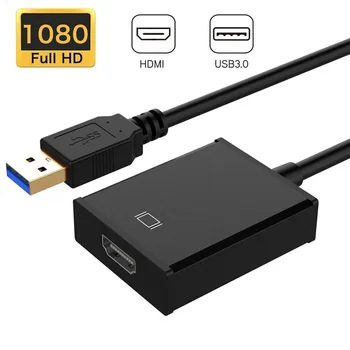 

USB 3.0 to HDMI Adapter HD 1080P External Graphics Card Audio Video Converter Cable Support Windows XP Vista Win7/8 for Computer
