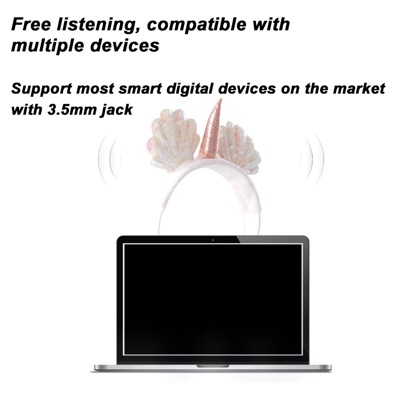 Cute Shell Unicorns Wired Headphone Music Stereo Earphone with MIC Computer Mobile Phone Gamer Headset Kids Gift