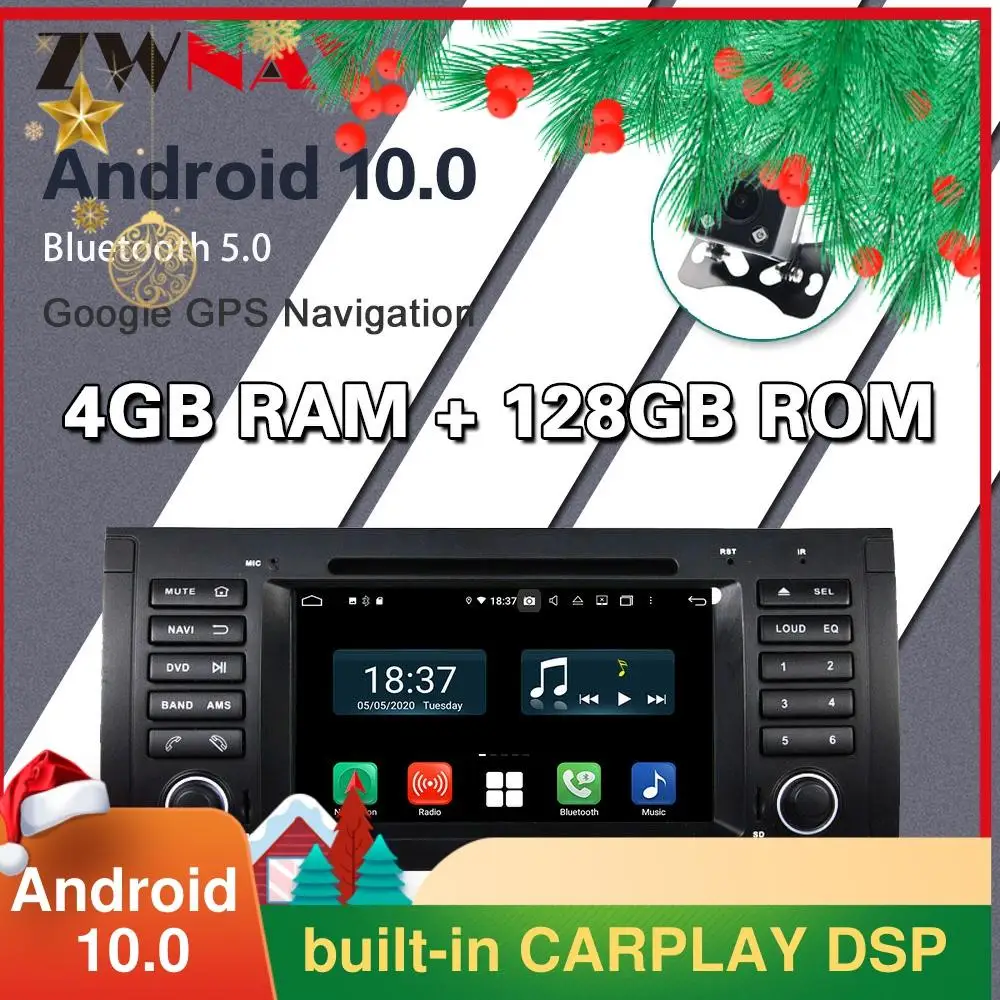 Купить 128g carplay android 10 автомобильный dvd плеер для bmw e53