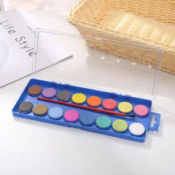 

1 Set 16 Color Gouache Watercolor Pain Set with Paint Brush Watercolor for Beginner