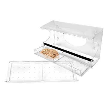 

Window Bird Feeder Extended Roof Perch Sliding Feed Tray Drains Water