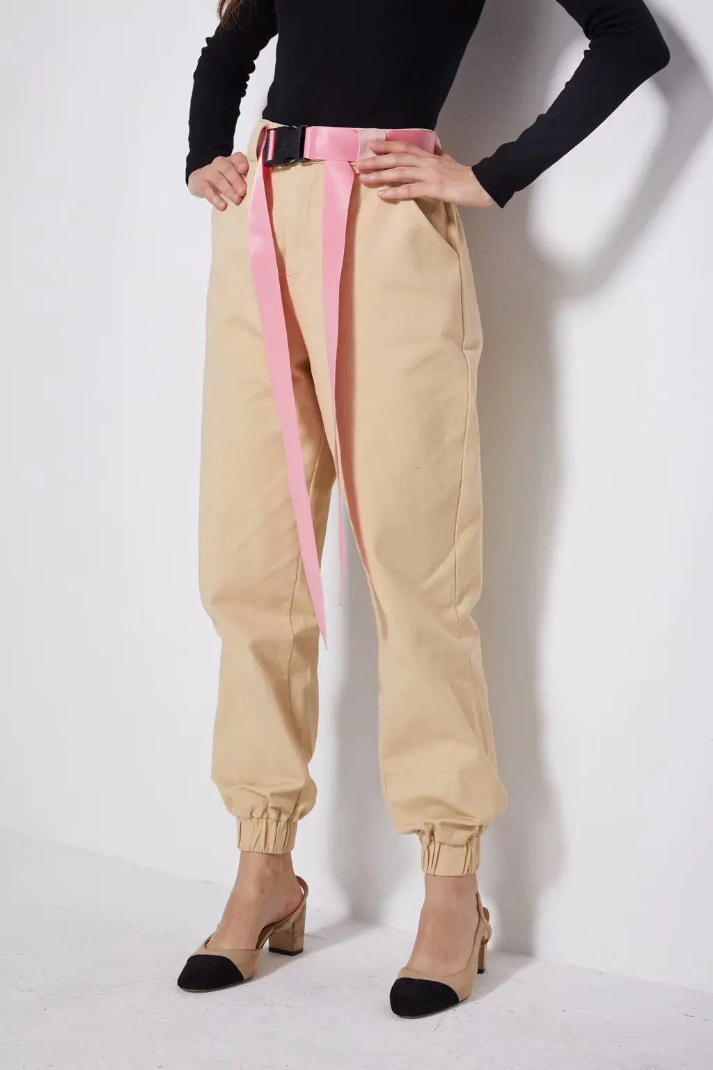 black khaki joggers womens