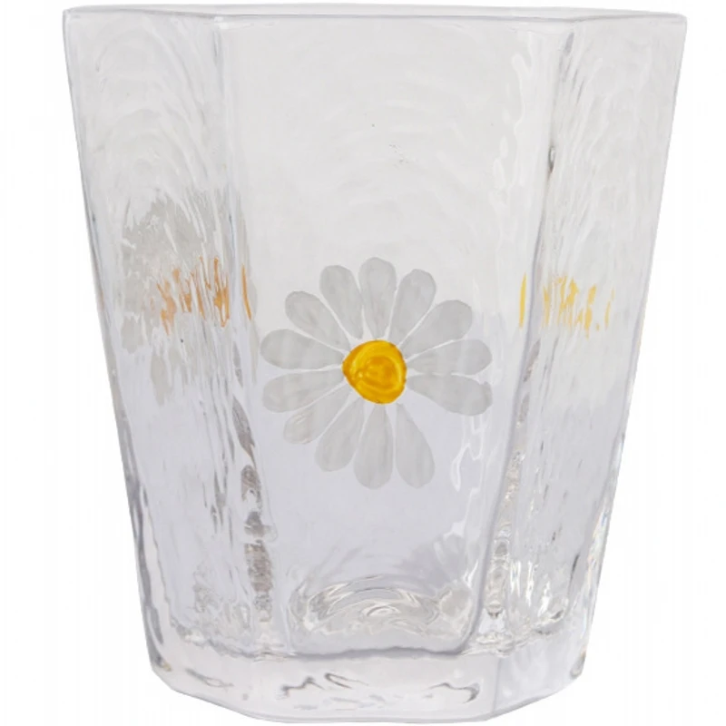 

Creative Hexagonal Hammer Pattern Wine Glass Chrysanthemum Champagne Goblet Whiskey Cup Kitchen Dining Bar Drinkware