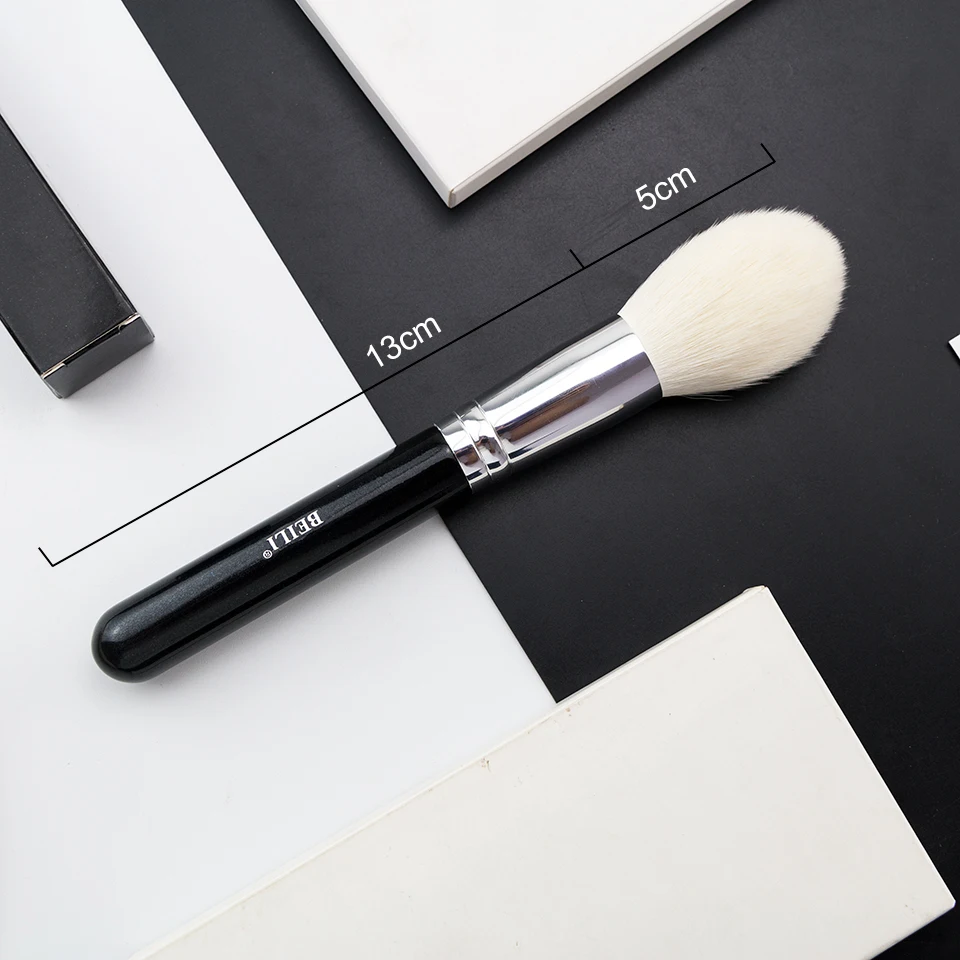 1 PCS Black Big Loose Powder Makeup Brush Professional Soft Foundation Highlight Wool Fiber Kabuki Brush Beauty Tools
