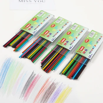 

24pcs/set Mechanical Pencil 2.0mm 2B Black Drawing Writing Activity Pencil with 12-color Refill Office School Stationery