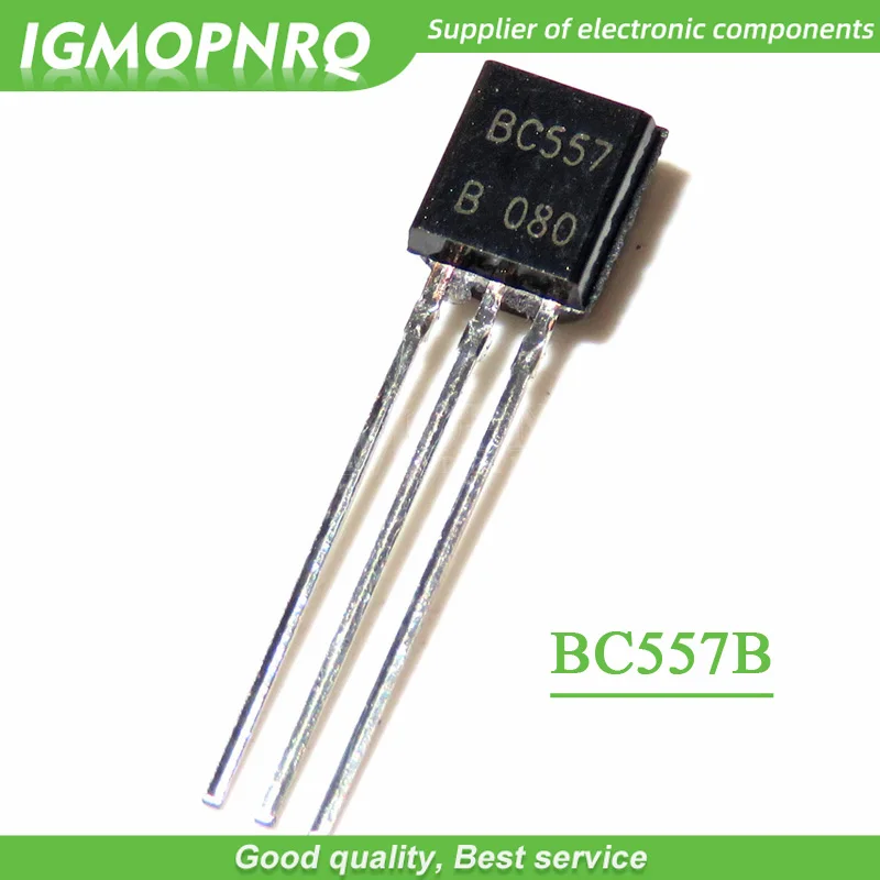 100pcs BC557B BC557 92 바이폴라 트랜지스터 BJT pnp 45v 100ma HFE/450 새로운 오리지널