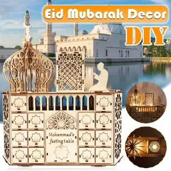 

DIY Wooden Ramadan Countdown Calendar Crafts Pendants Eid Mubarak Accessories Ramadan Kareem Muslim Islamic Home Decor Favors