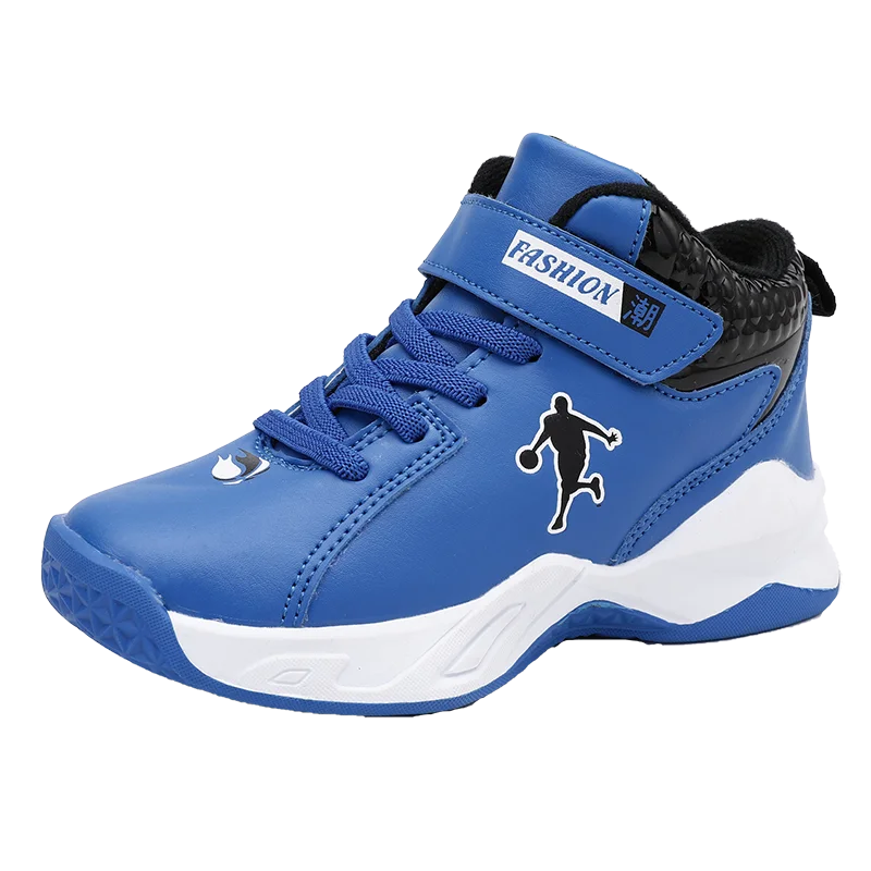 Royal blue Новые высококачественные баскетбольные кроссовки на толстой подошве для мальчиков, мягкие Нескользящие кроссовки для детей спортивная обувь для улицы, Обувь Jordan для мальчиков - Цвет: Royal blue