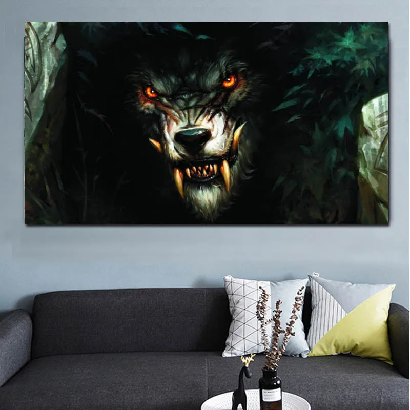 

Modern Wall Art Canvas Painting Abstract Monster Animal Prints Picture Wall Pictures for Living Room Cuadros Home Decor Unframed
