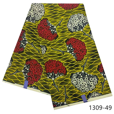 african wax fabric kent fabrics 6yards ankara african wax prints wholesale cotton ghana wax fabric for dress 1309 - Цвет: 1309-49