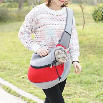 

Outdoor Adjustable Durable Oxford Cloth Dog Kitten Pack Zipper Design Pet Carrier Shoulder Messenger Bag Pet Supplies