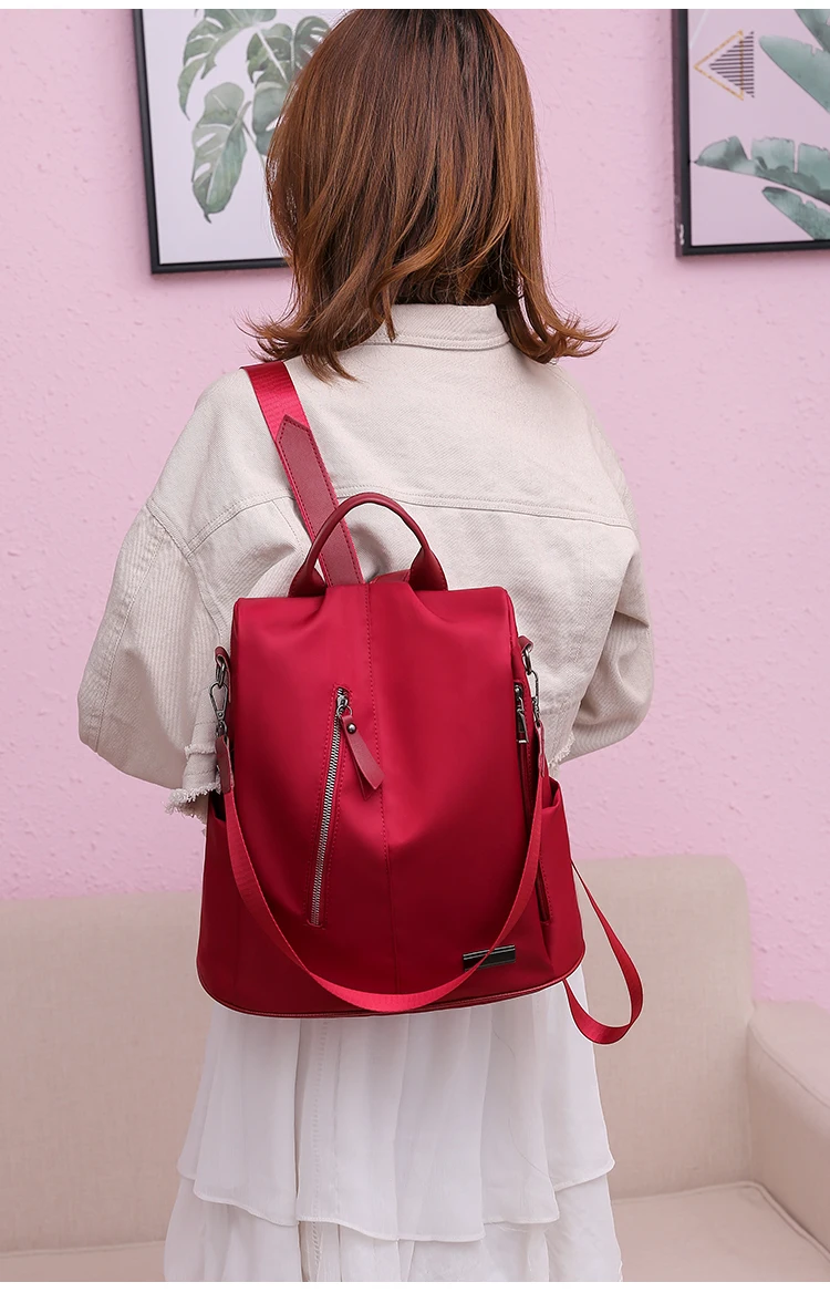 Водонепроницаемый Оксфорд женские рюкзаки школьные сумки для подростков девочек противоугонные красные рюкзаки дорожная сумка через плечо Famale рюкзак