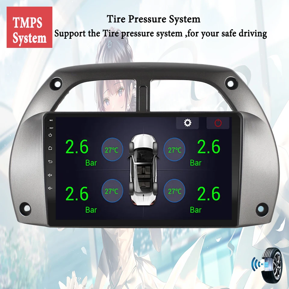 

9 дюймов IPS 1280*720 Android13 8G 256G автомобильный DVD-плеер, магнитофон для Toyota RAV4 2001-2006 Gps Navi 4G Lte WIFI Carplay Head Unit