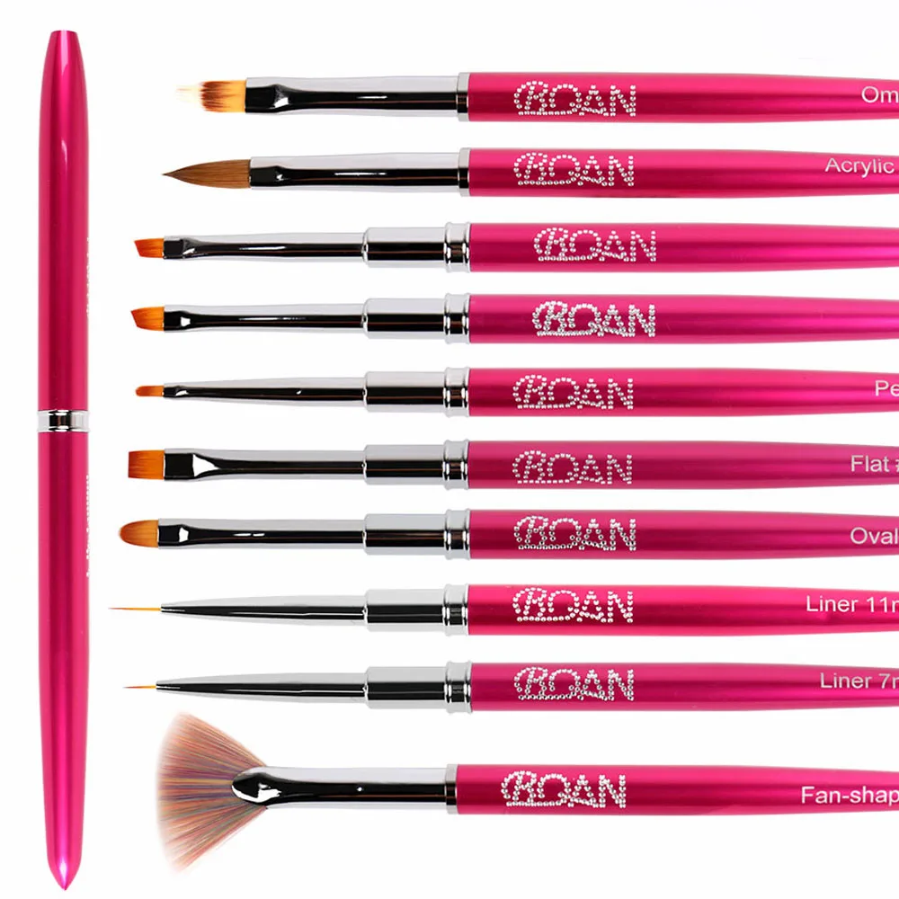BQAN Rose Red Nail Art Brush UV Gel Brush Draw Tips Drawing Liner Painting Acrylic Brush For Manicure Nail Art Brush Decorations 3