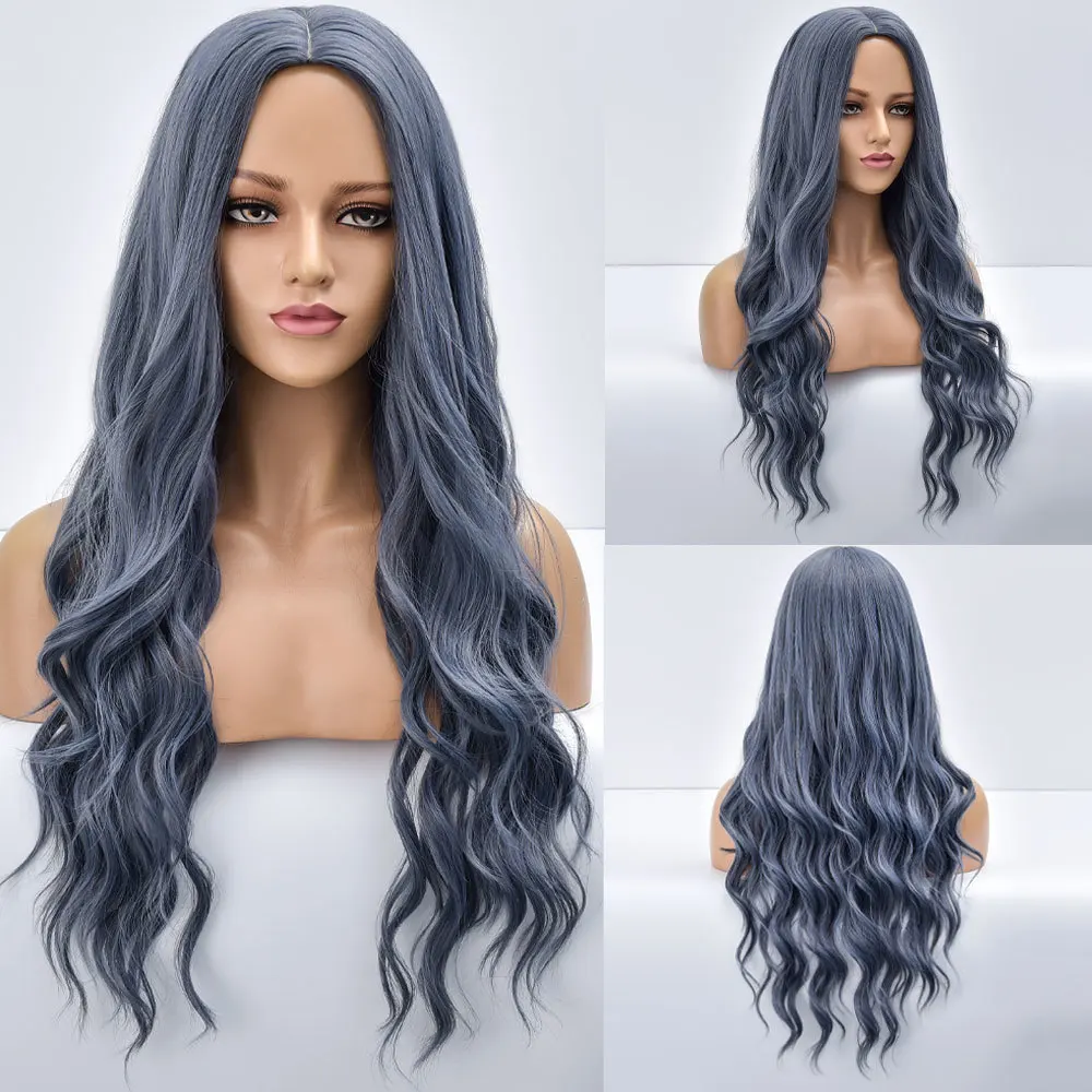 Blonde Body Wave Synthetic Wigs For Women Long Wave White Lolita Cosplay Party Natural Heat Resistant Hair Pelucas De Mujer