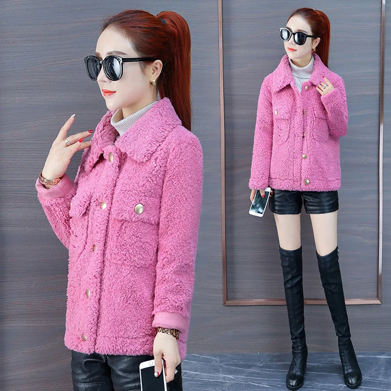 

2019 Autumn & Winter Berber Fleece Overcoat Short Thick Woolen Jacket Women's New Style Short-height Winter Woolen