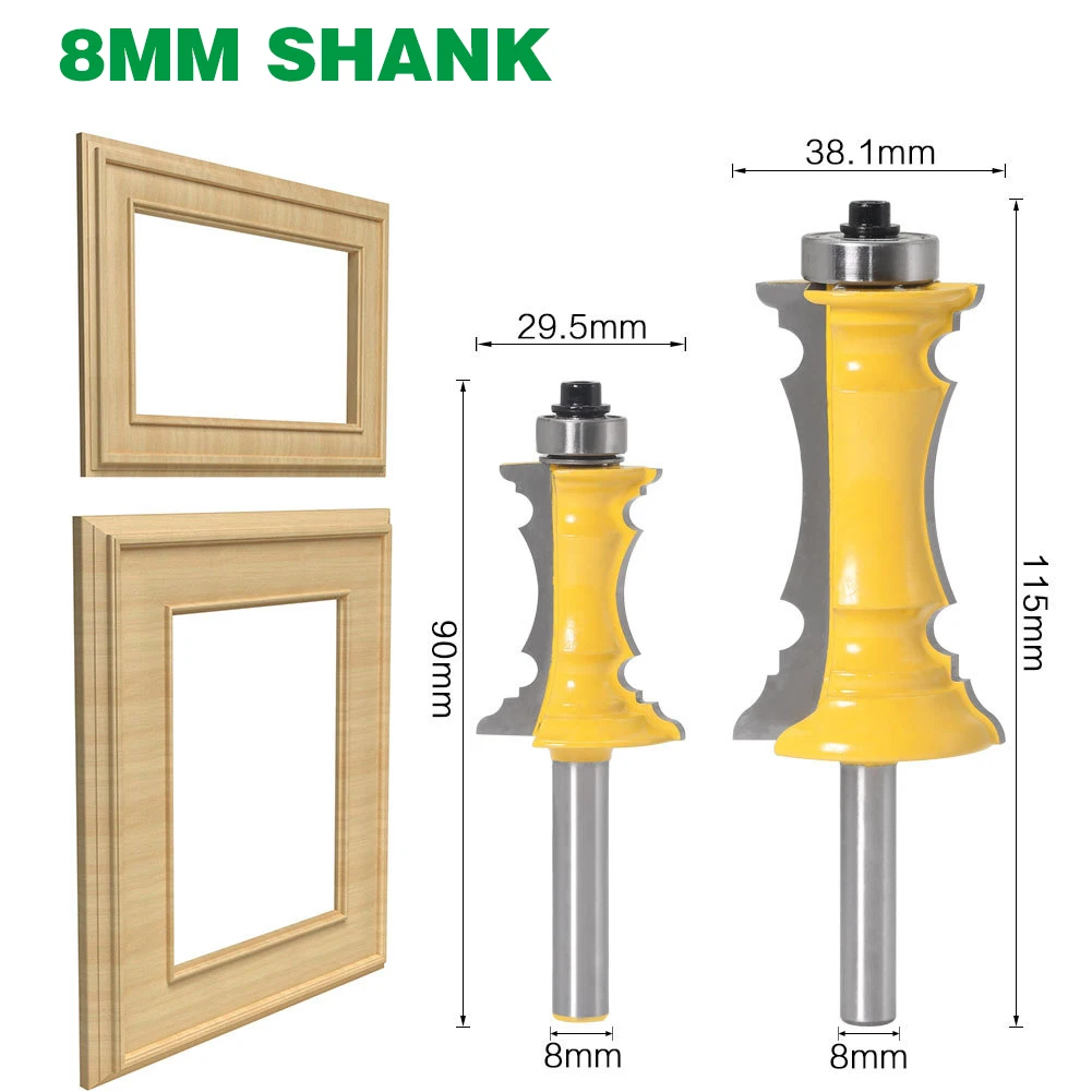 Us 10 37 18 Off 1pcs 8mm Shank Milling Cutter 64mm Miter Frame Molding Router Bit Wood Carving Bit Line Door Knife Tenon Cutter For Wood On