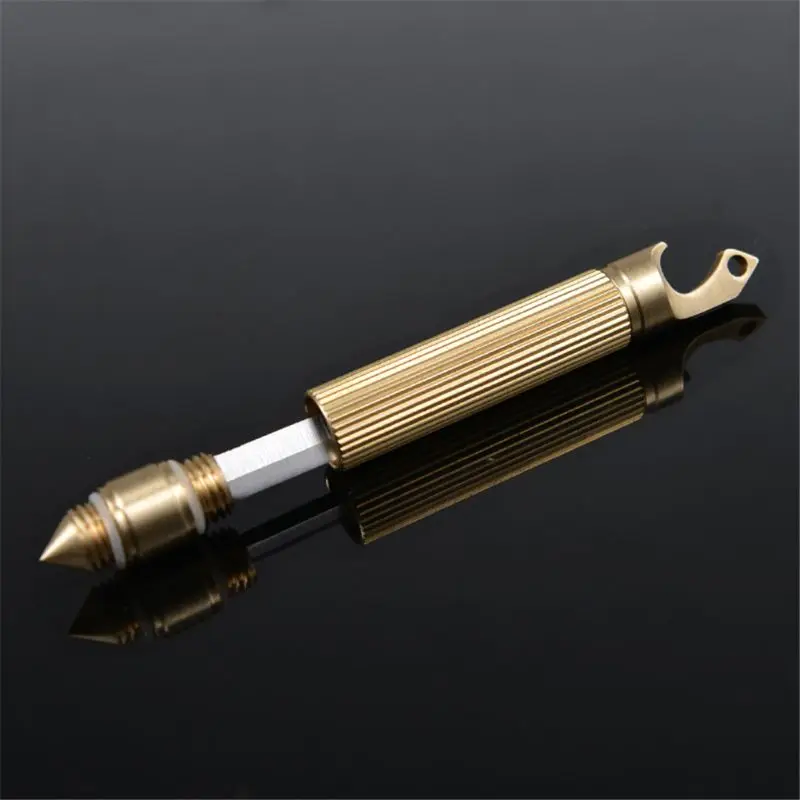 

Brass Mini Knife Outdoor Multifunctional EDC Tools Safety Hammer Bottle Opener M7DC