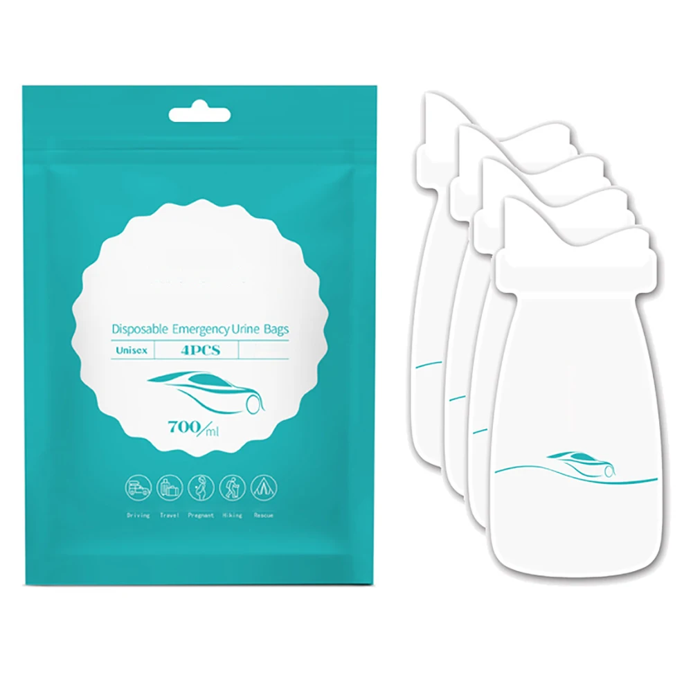 

4pcs 700ml Emergency portable car urine bag vomit bags mini mobile toilets Disposable handy unisex kids using outdoors Mini W.C.