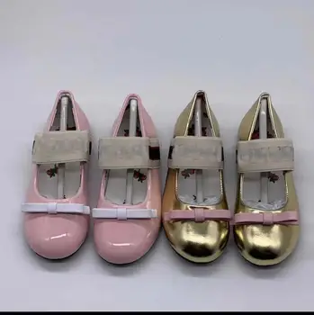 

C6173 2020 girls' leather shoes letters full print good-looking fashional bear shoes big girl princess shoes