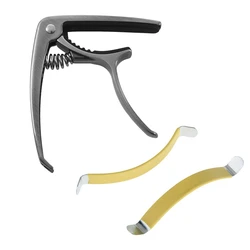 3 Pcs Guitar Accessories: 1 Pcs Aluminum Single-Handed Guitar Capo & 2 Pcs Metal String Spreaders Guitar Luthier Tool
