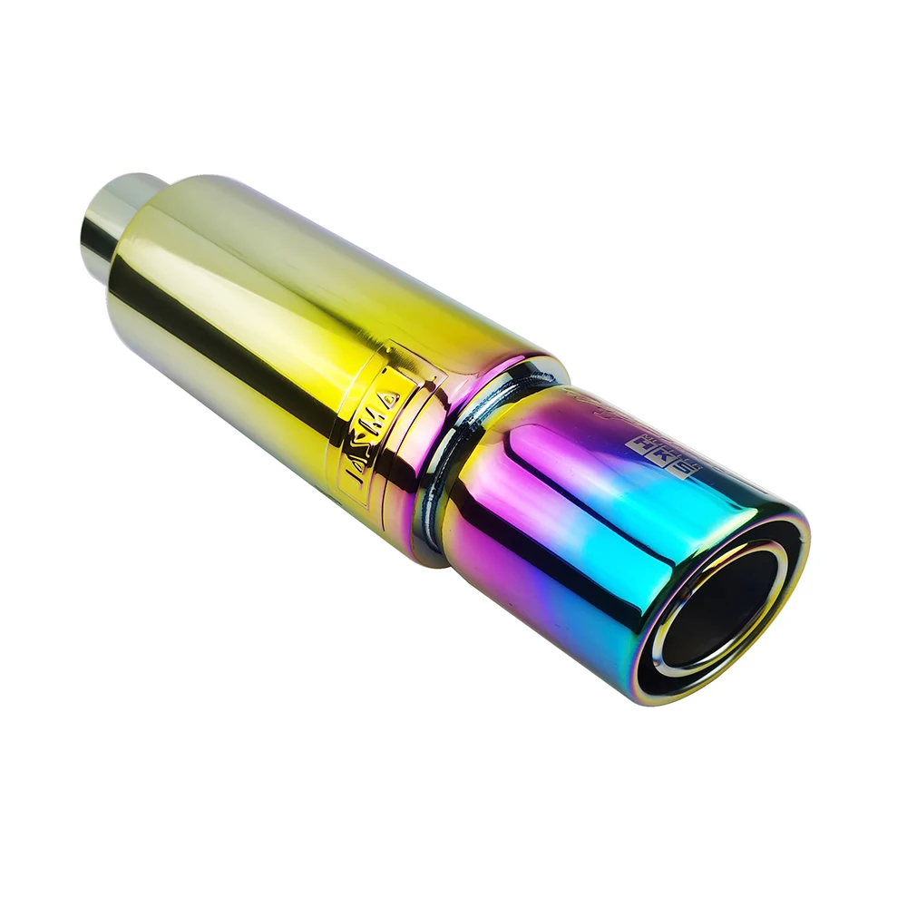 Auto Moto Exhaust Systems Muffler Tail Pipe Universal Stainless Steel Double Tailpipe Sound Sports Car 51 57 63MM motorcycle exhaust muffler car exhaust tail pipe