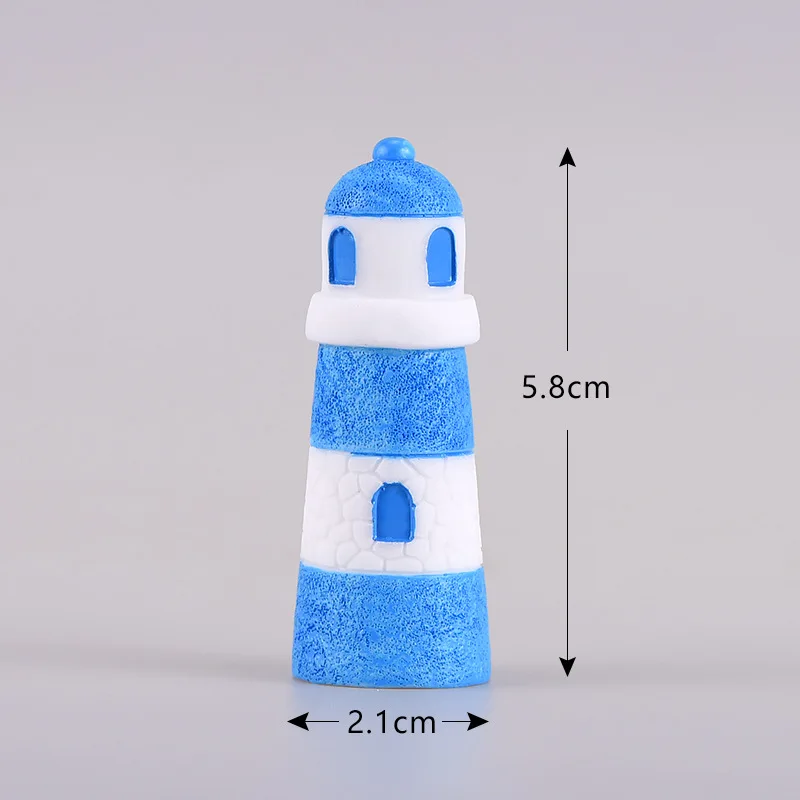 lighthouse BAIUFOR миниатюрный, Русалка Дельфин, парусник Маяк кокосовое дерево, морской пейзаж Декор, украшения для террариума фигурки - Цвет: lighthouse
