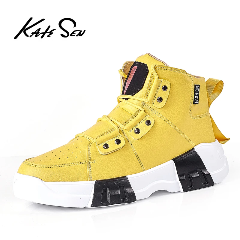 

KATESEN Autumn Winter plush warm genuine leather men boots all season work shoes man ankle boot with fur black Outdoor boots