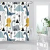 Shower Curtain Set 3D Funny Oil Painting Waterproof Polyester Fabric Bathroom  Door 180X200cm Bath Curtains 2