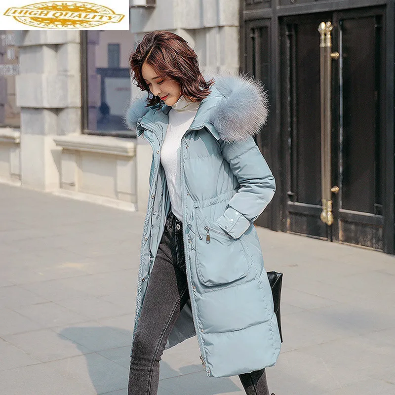 Witte Eend Down Jas Winterjas Vrouwen Grote Bontkraag Puffer Jas Capuchon Donsjack Casaco Kurtka Damska 1938 YY1375 Witte Eend Down Jas Winterjas Vrouwen Grote Bontkraag Puffer Jas Capuchon Donsjack Casaco Kurtka Damska 1938 YY1375