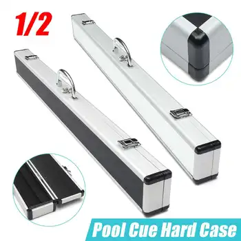 

1/2 Aluminum Alloy 2-Piece Jointed Pool Snooker Cue Case With Corner Protection Storage Box Billiard Accessories