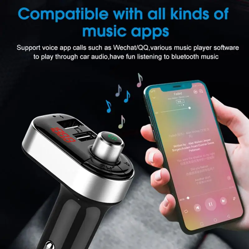1 шт. Универсальный беспроводной автомобильный Bluetooth FM-передатчик MP3 радио