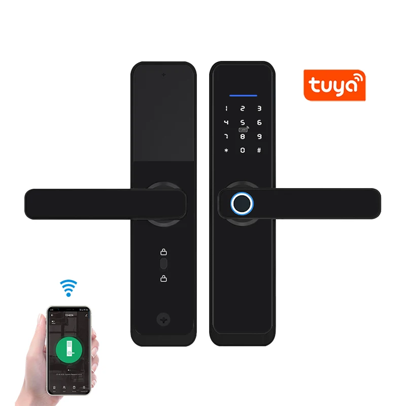 

FREECAN Wifi Door Lock With Tuya App, Security Biometric Fingerprint Smart Lock With Password RFID card