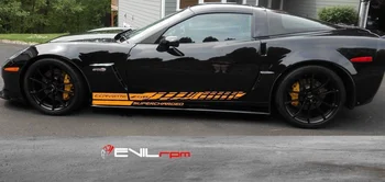 

For 1Set/2pcs Side Stripe Decal Graphic Sticker Kit Scharged Chevy Corvette Z06 C6 2005-2013 Car styling