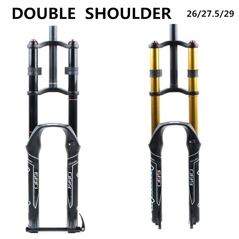 Mountain bike fork 26/27.5/29er Double Shoulder Air Resilient Oil Damping For Disc Brake Suspension Fork Bicycle Accessory | Спорт и