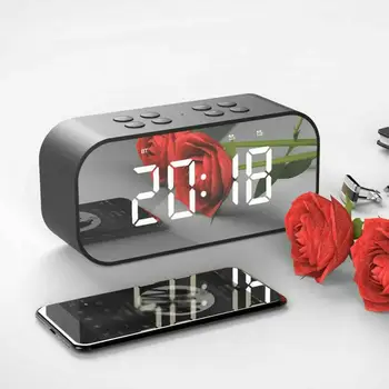 

Portable Bluetooth speakers Makeup mirror alarm clock radio caixa de som bluetooth subwoofer with FM Radio speakers music center