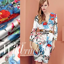 118 см напечатанная китайская шелковая ткань МЕТР 19 мм мягкая шелковая эластичная атласная ткань сатин спандекс натуральный шелк ткань ткань