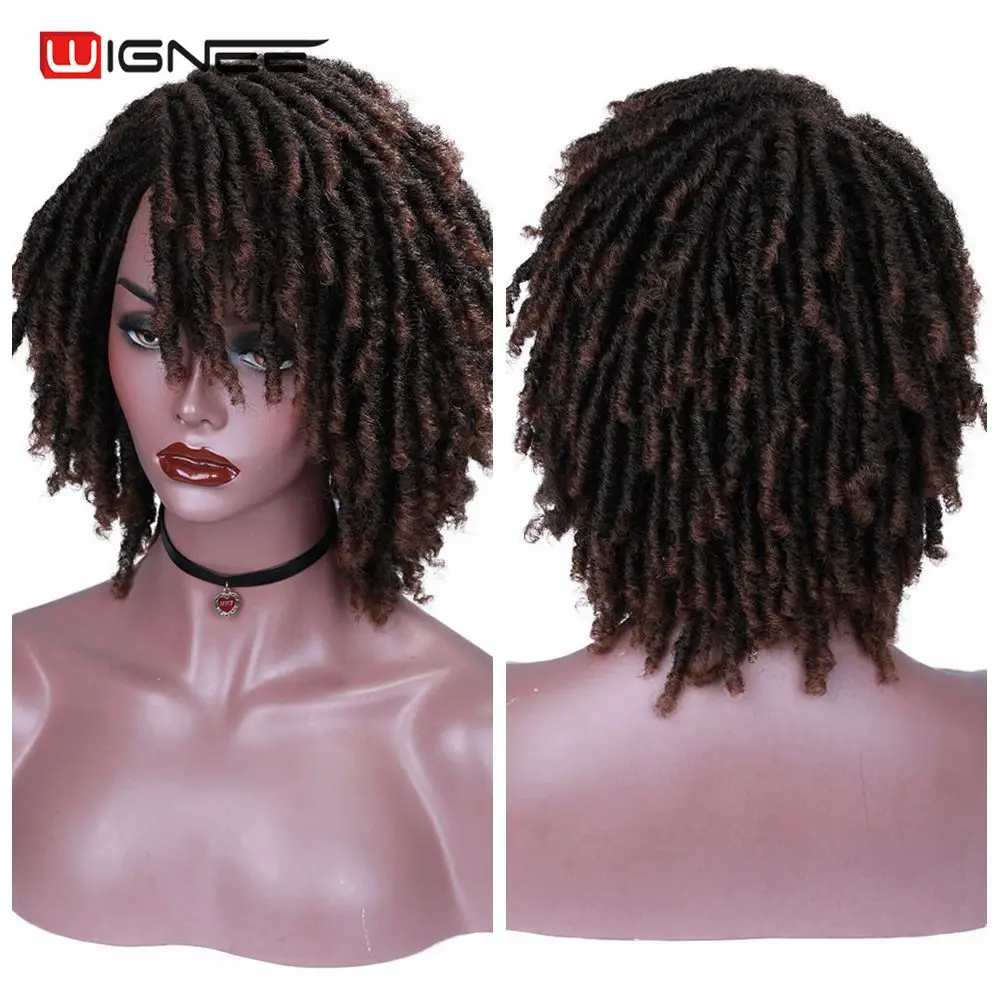 Perucas de cabelo encaracolado com franja de