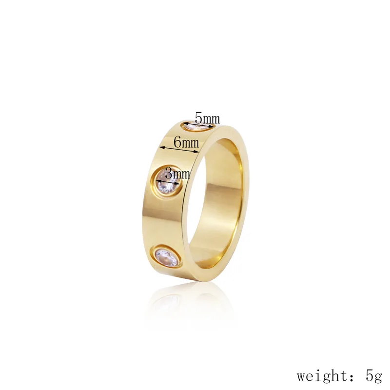 Crystal Ring For Women Titanium Steel