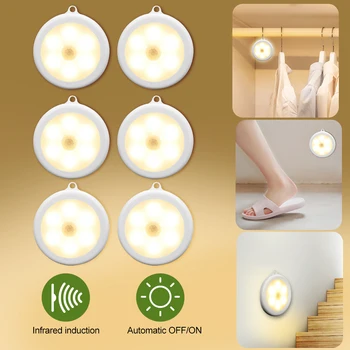 

1/3/6PCS Cabinet Light Wireless Dimmable Touch Sensor LED Night Lamps Battery Power Remote Control Suitable for Kitchen Stair