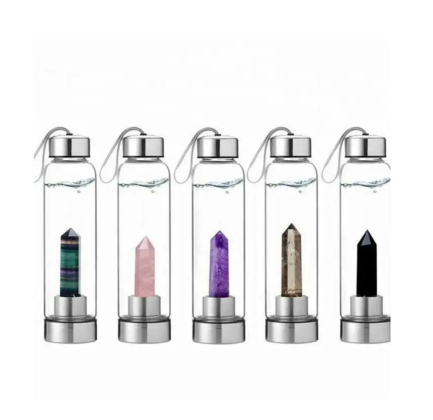 500ml Natural Crystal Column Water Cup Quartz Crystal Cup Mineral Sample Of Energy Stone For Domestic Drinking