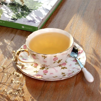 

Luxury bone china coffee cup saucer spoon set Europe zakka tazas cafe espresso cup Afternoon Tea party drinkware coffee mug
