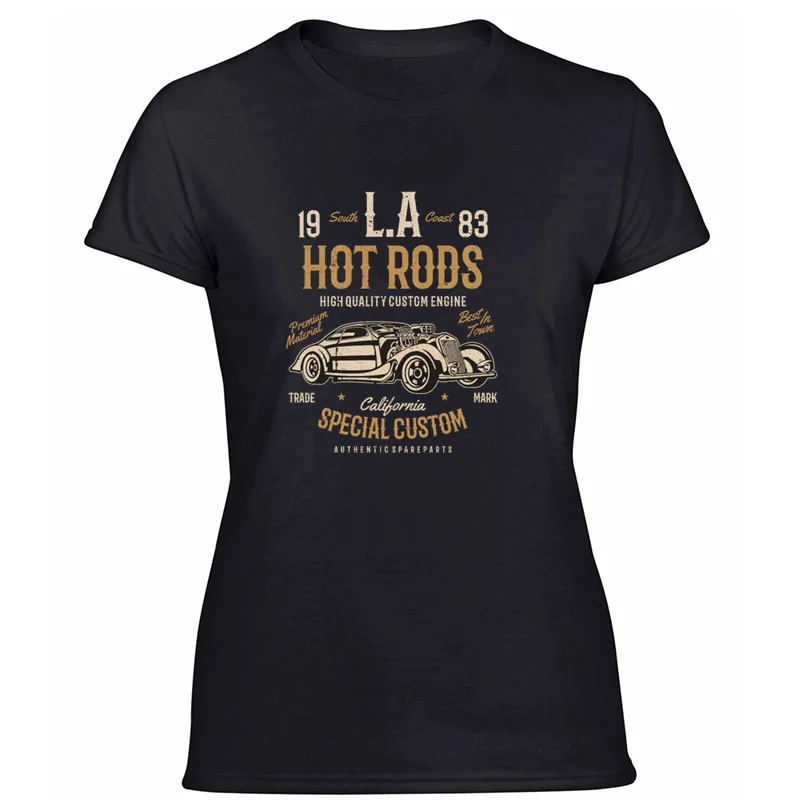 Women-Black Индивидуальные la hot rods футболки новая одежда мужская футболка с юмором Харадзюку размера плюс 3xl 4xl 5xl - Цвет: Women-Black
