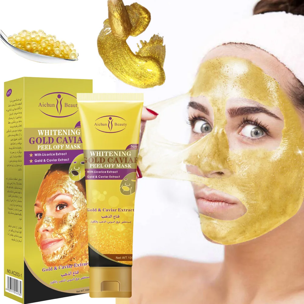 24K Золотая Икра коллагеновая отбеливающая маска отбеливающая подтягивающая против морщин Антивозрастная маска для лица Уход за кожей 100 мл