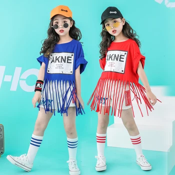 

Songyuexia Girl Jazz hip-hop street Dance Clothing Girl Personality Avant-garde Trend Pupil Hiphop Suit